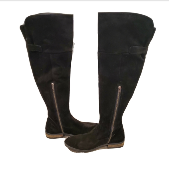 NEW BORN Dal Black Suede Over the Knee Boots - Picture 2 of 7
